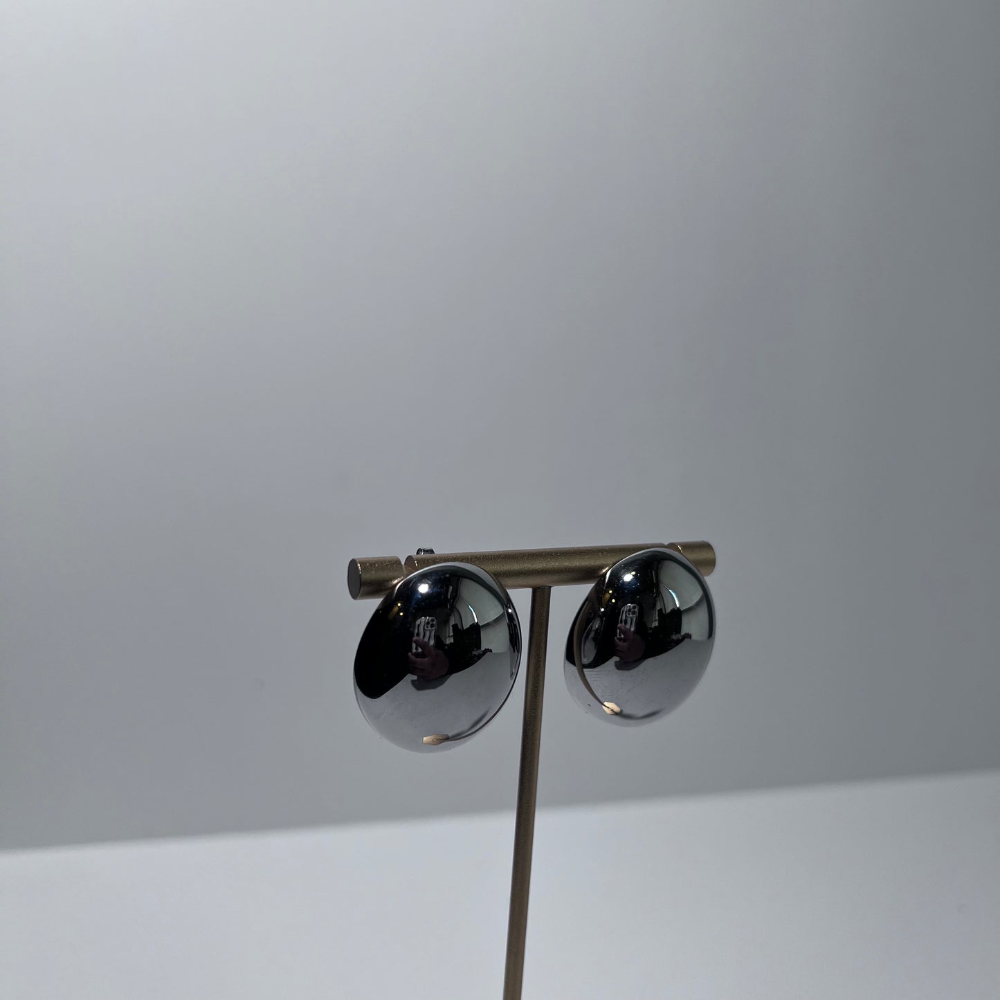 CHROME CLASSIC DOME EARRINGS