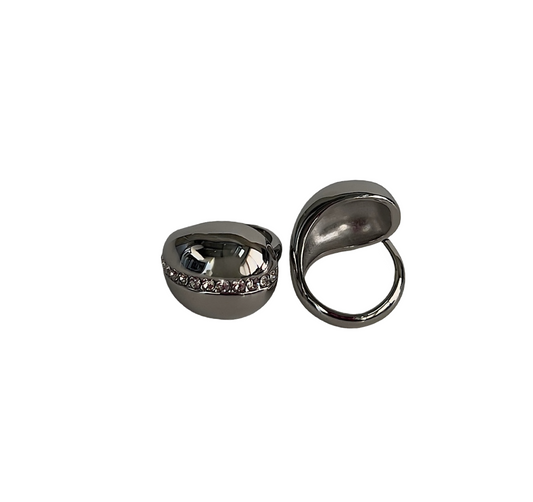 CHROME CRYSTAL RING