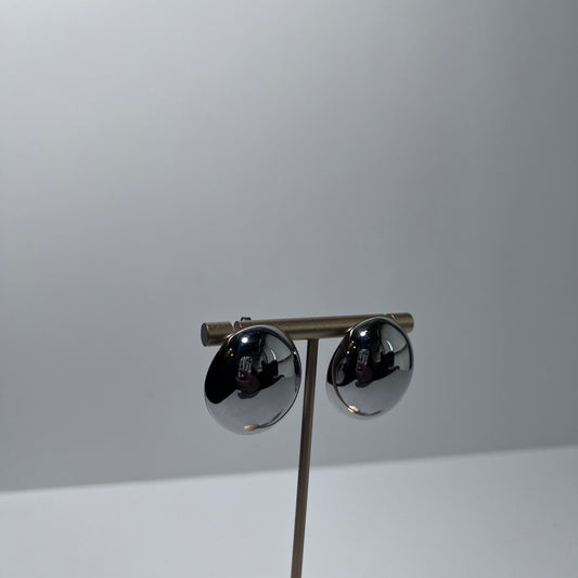 CHROME CLASSIC DOME EARRINGS